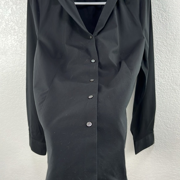 Talbots Women’s Black Wrinkle-Resistant Shirt Long Sleeve Button Down Sz 12 Chic - Picture 6 of 8